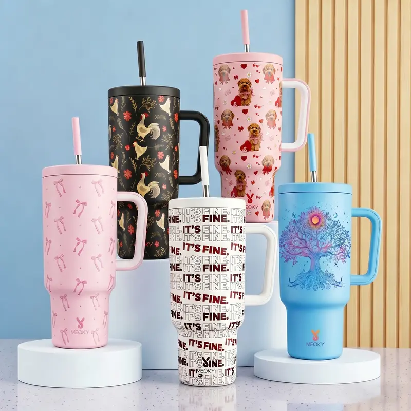 Meoky Limited Edition 40oz Vacuum Insulated Stainless Steel Tumbler