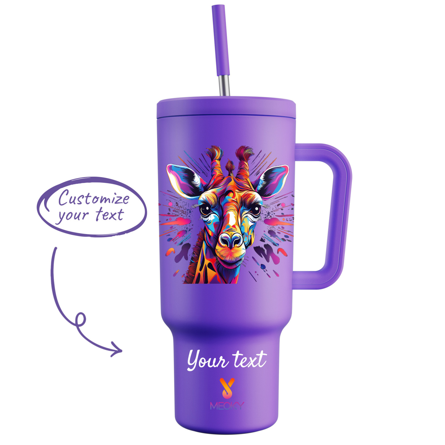 40oz Tumbler With Straw Customized - Wild Animal Collection - The perfect gift for Loved ones, relatives, friends !