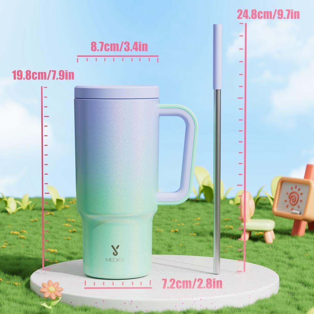 24oz tumbler straw gradient green purple