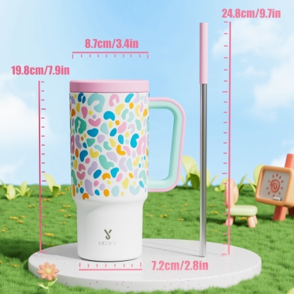 24oz tumbler straw animal print color leopard