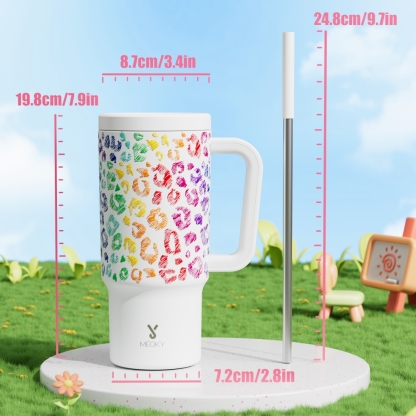 24oz tumbler straw animal print color kiss