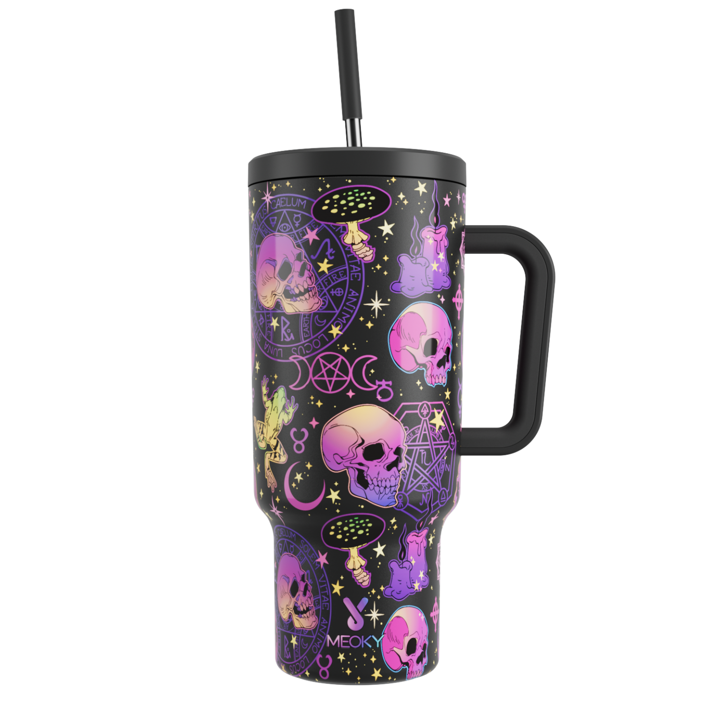 40oz Tumbler With Straw Laser Collection-Goth Pop