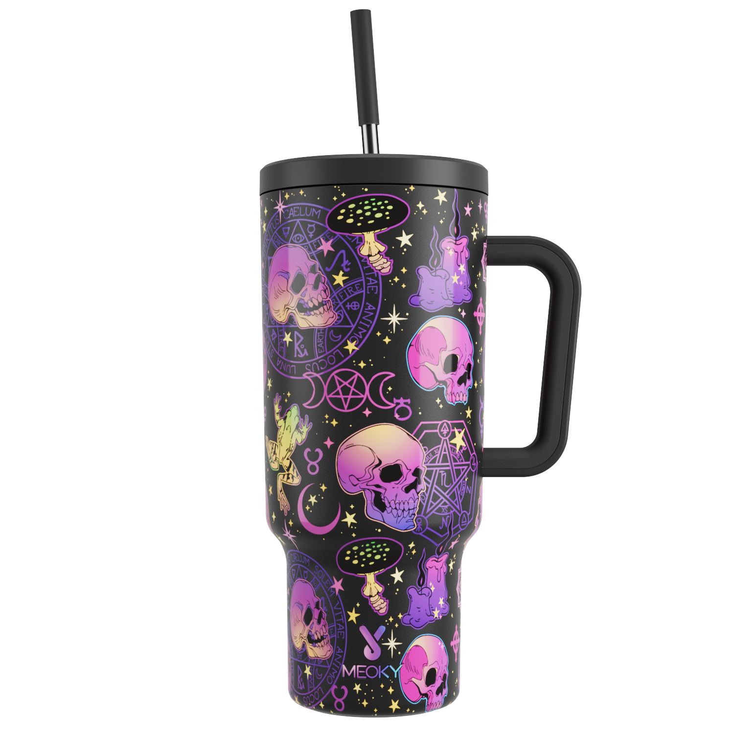 40oz Tumbler With Straw Laser Collection-Goth Pop