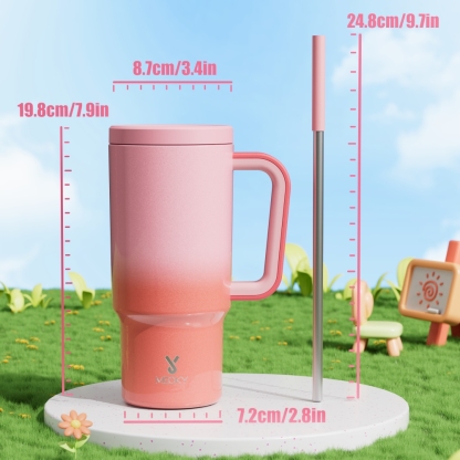 24oz tumbler straw gradient red pink
