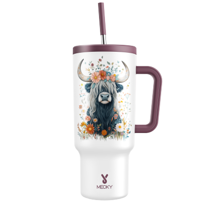 40oz Tumbler With Straw Highland-Cow