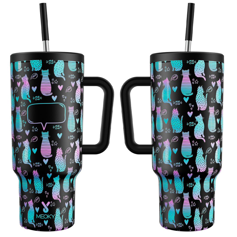 Custom Cat Cups - 40oz Tumbler With Straw
