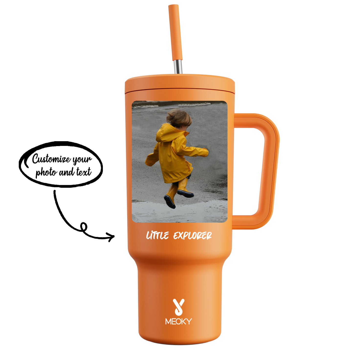 40oz Tumbler With Straw Customized - Memorable Photo and Text