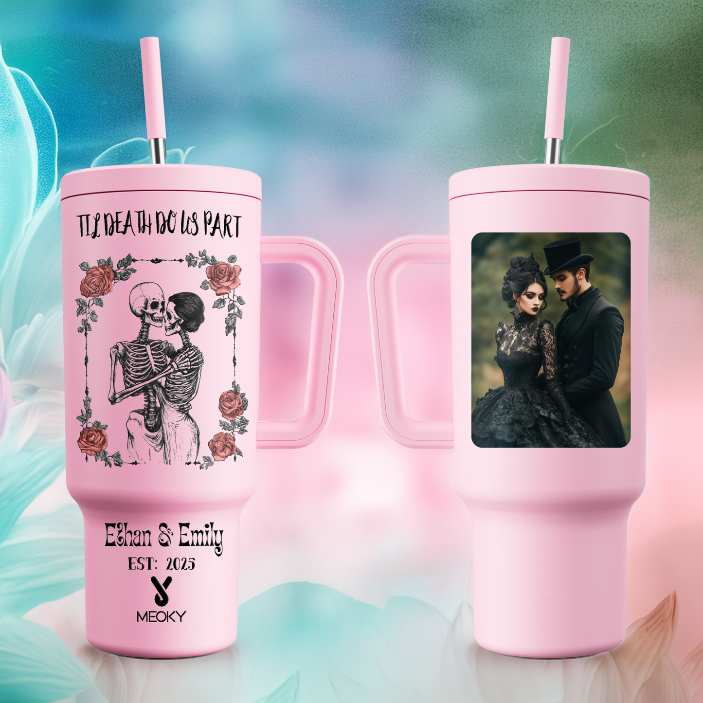 Till Death Do Us Part - Customized 40oz Tumbler With Straw - Best Valentine's Day Gifts for Loved Ones