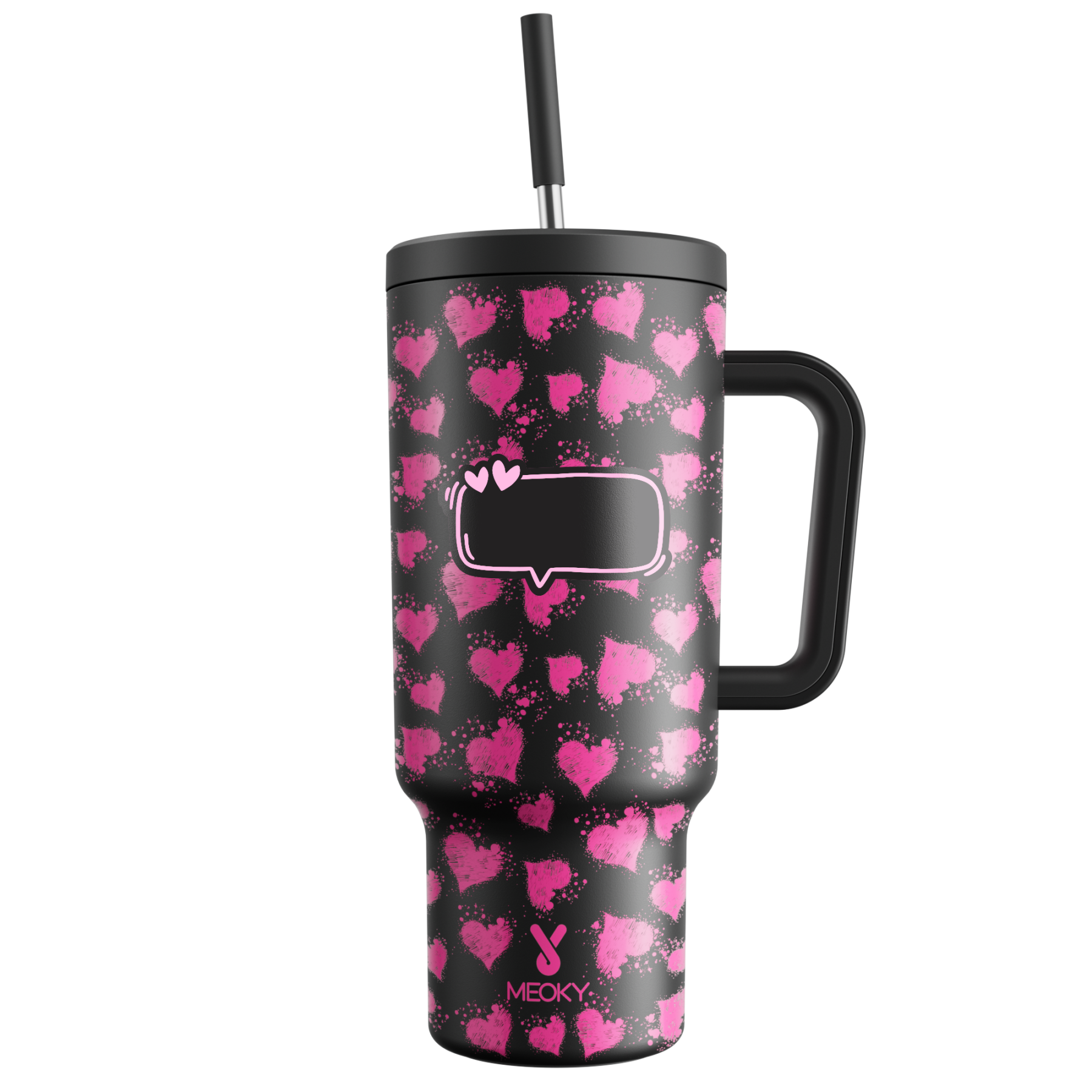 Heart Valentines - Customized 40oz Tumbler With Straw - Best Valentine's Day Gifts for Loved Ones