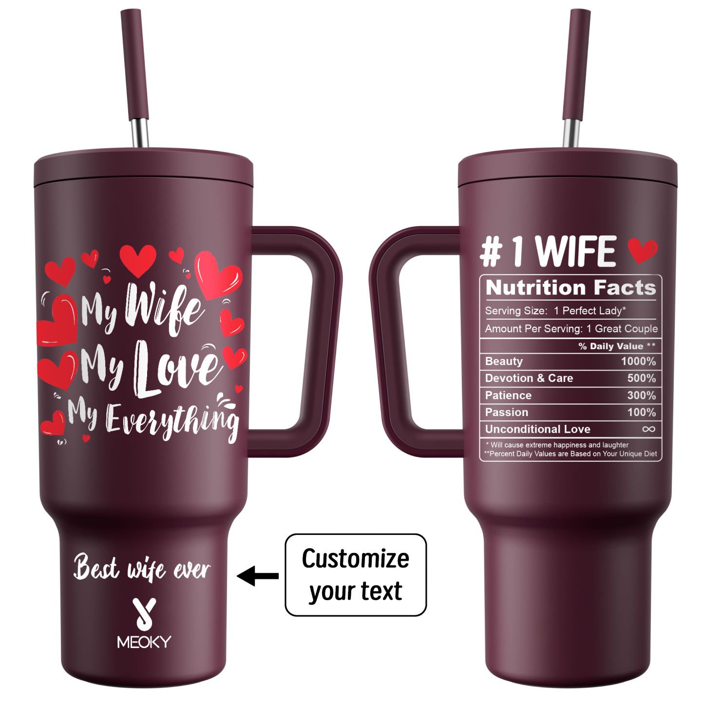 The Perfect Warm Gift for Wife! - Customized 40oz Tumbler With Straw