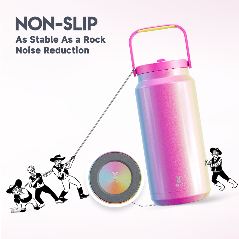 64oz tumbler carrying handle gradient rainbow