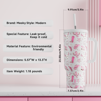 Cowboy Boot - Customized 40oz Tumbler With Straw - The perfect gift for Loved ones, relatives, friends !