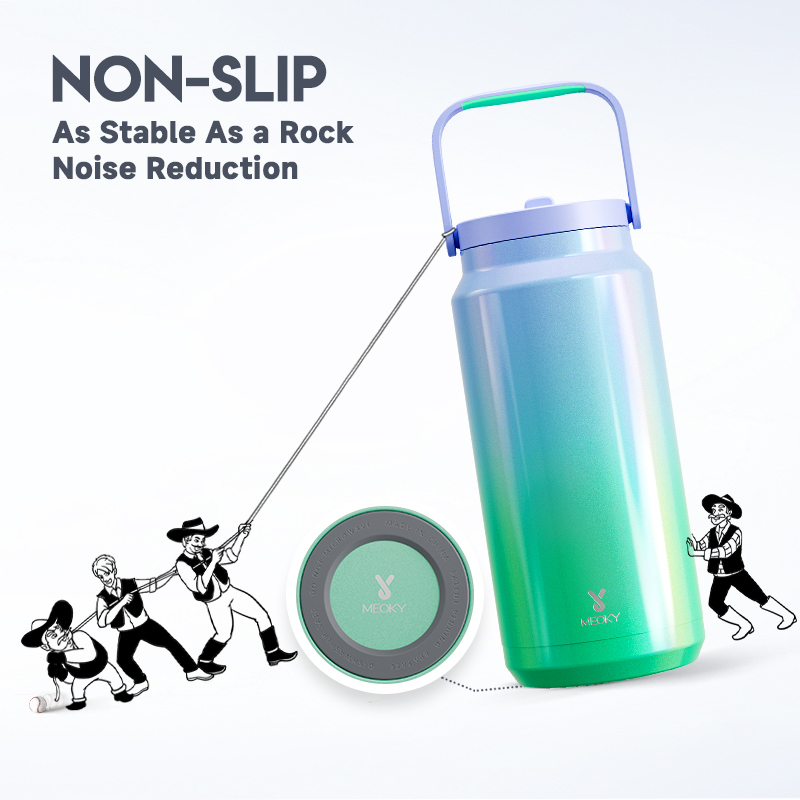 64oz tumbler carrying handle gradient green purple