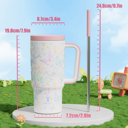 24oz tumbler straw fantasy white butterfly