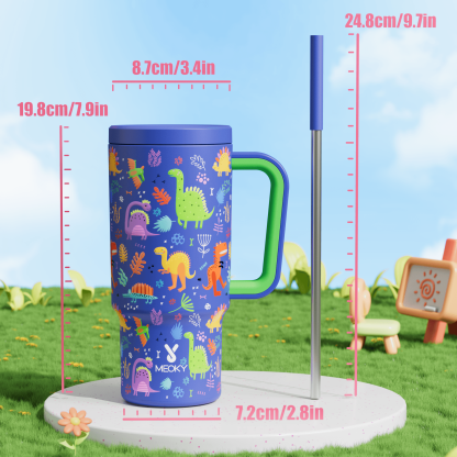 24oz tumbler straw fantasy blue dinosaur
