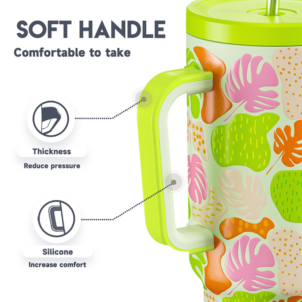 40oz Tumbler With Straw Autumn Collection-Turtleback Leaf