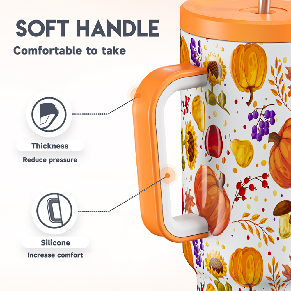 40oz Tumbler With Straw Autumn Collection-Yellow Autumn