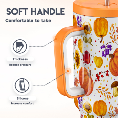 40oz Tumbler With Straw Autumn Collection-Yellow Autumn