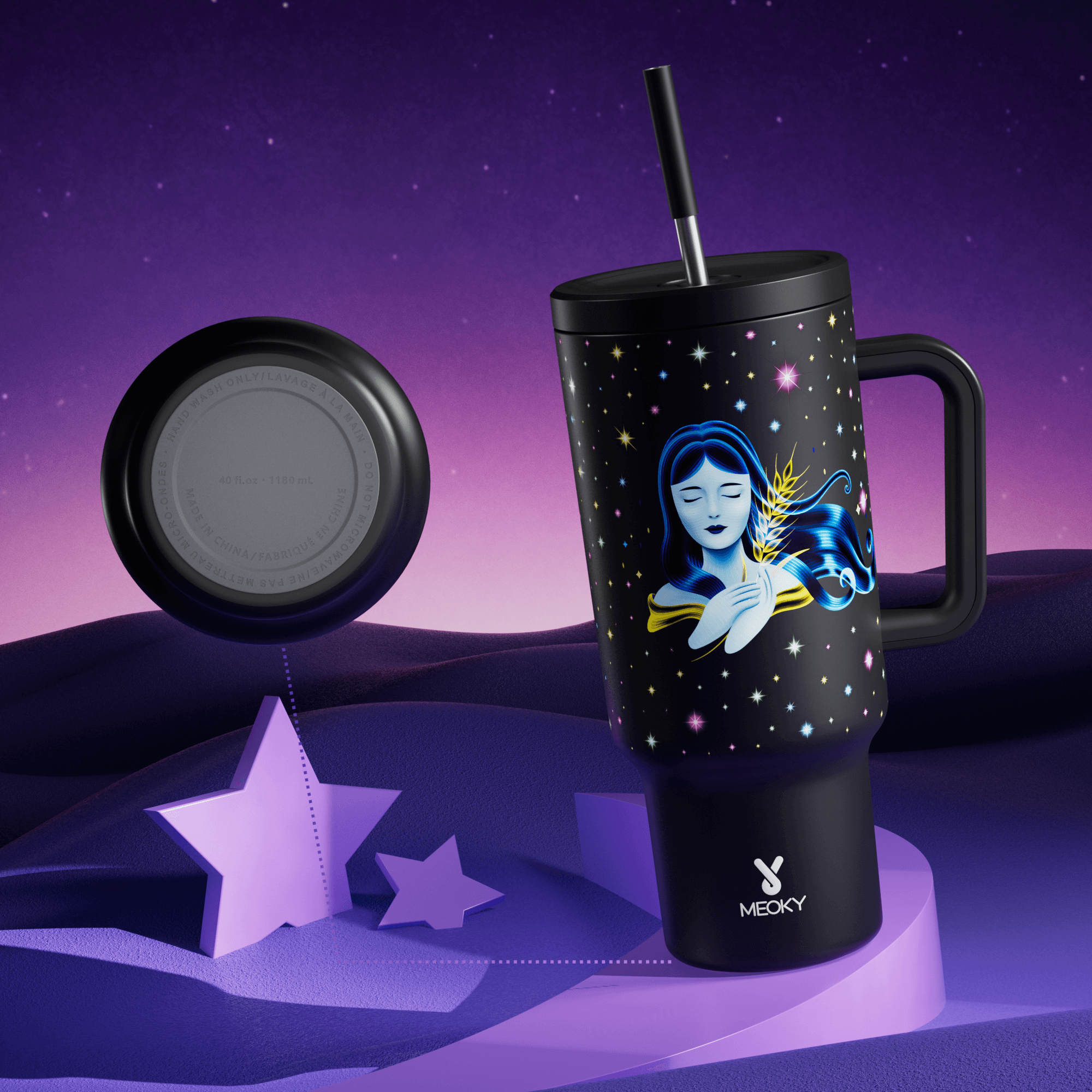 40oz Tumbler With Straw Zodiac Collection-VIRGO