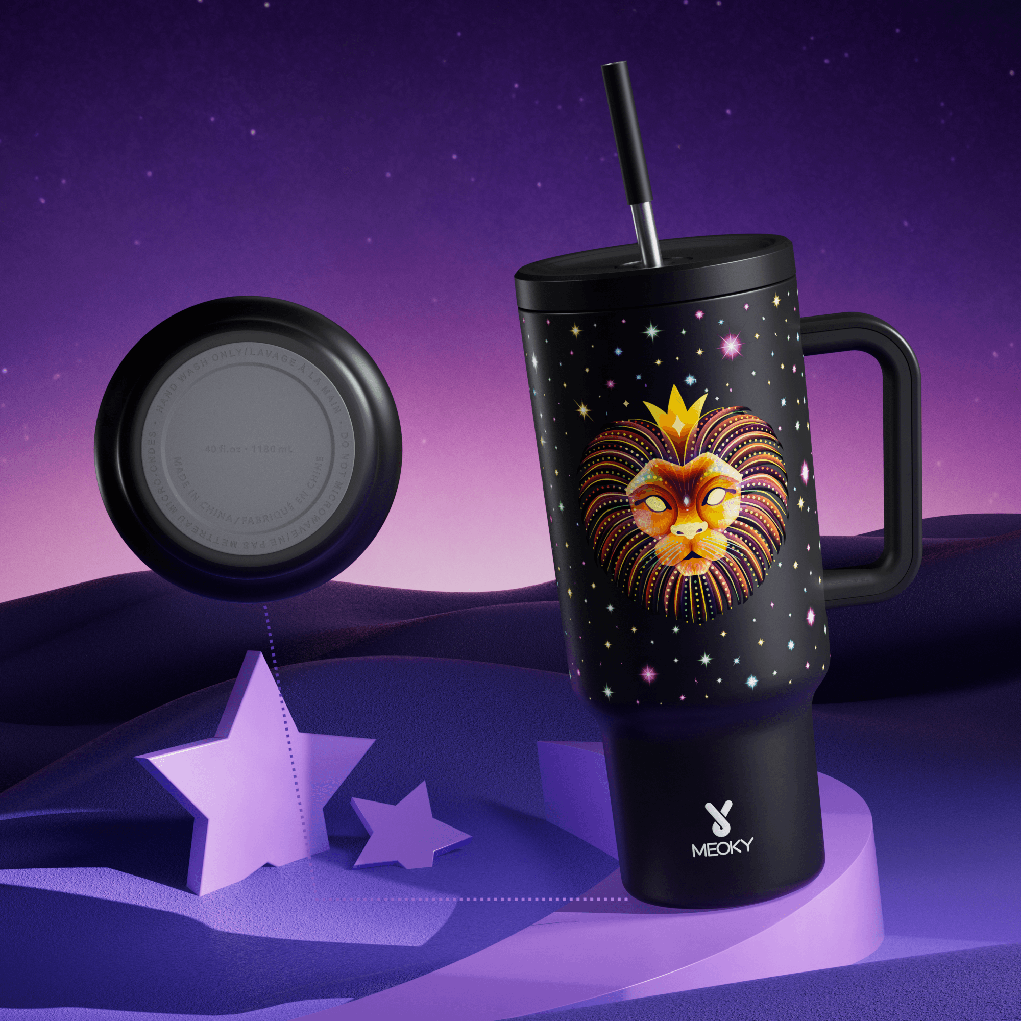 40oz Tumbler With Straw Zodiac Collection-LEO