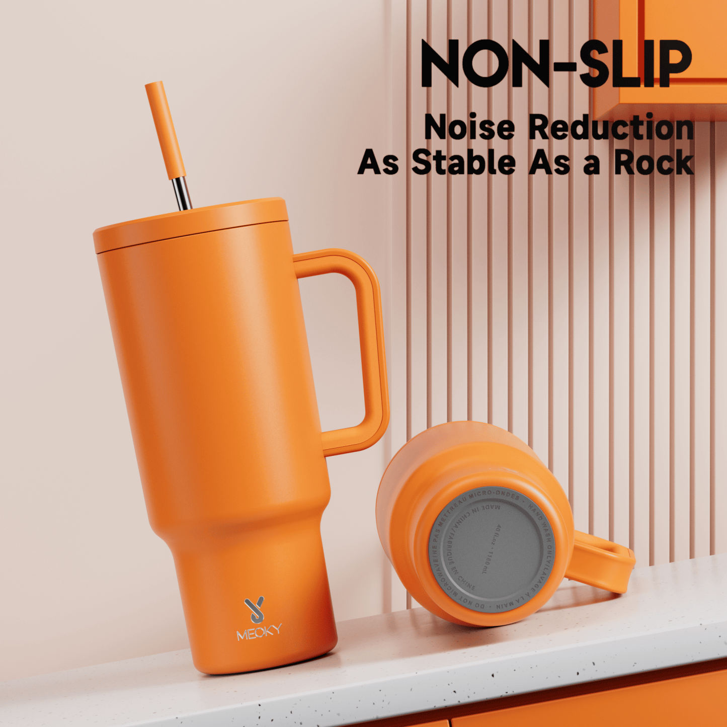 40oz Tumbler With Straw Monochrome Collection-Orange