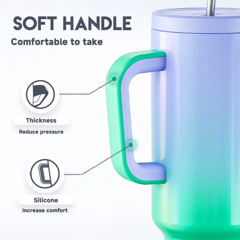 Meoky 50oz Tumbler With Straw Gradient Collection