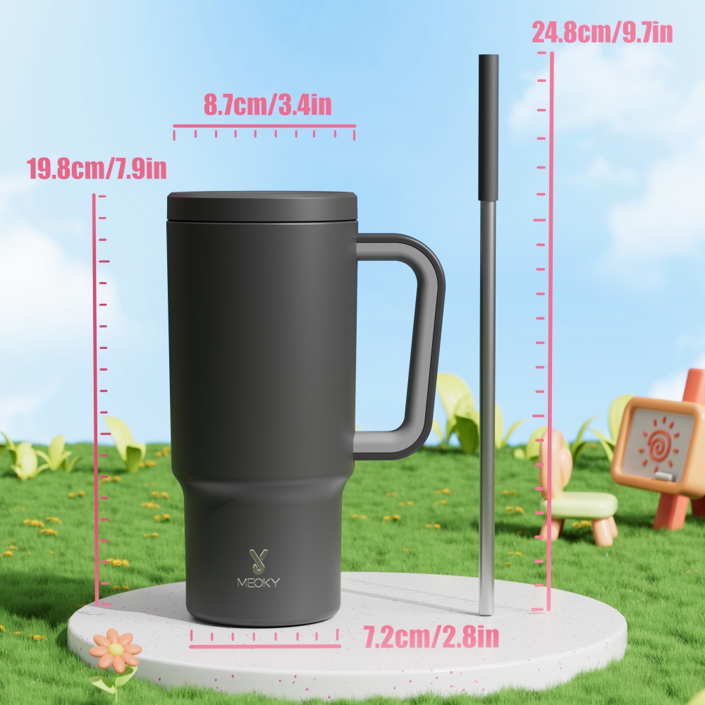24oz Tumbler With Straw Pure Collection	-Black
