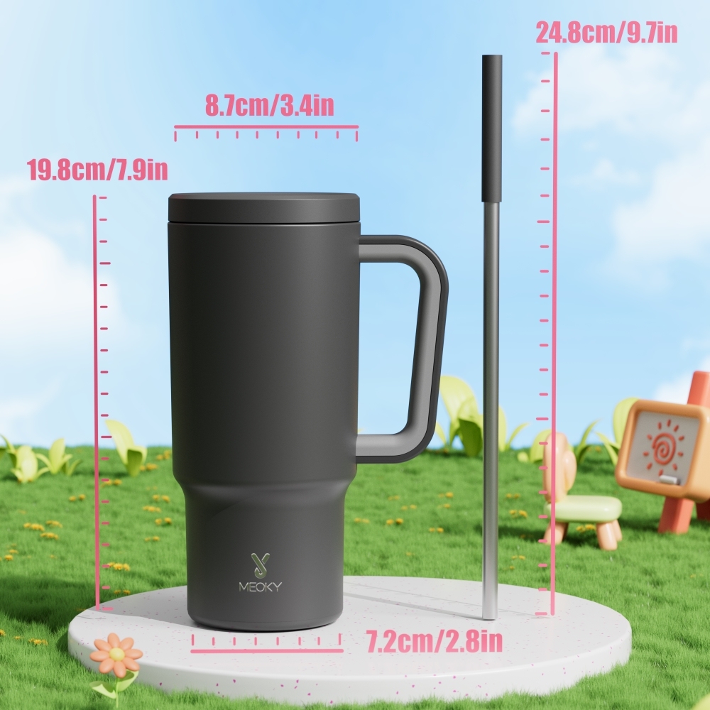 24oz Tumbler With Straw Pure Collection	-Black