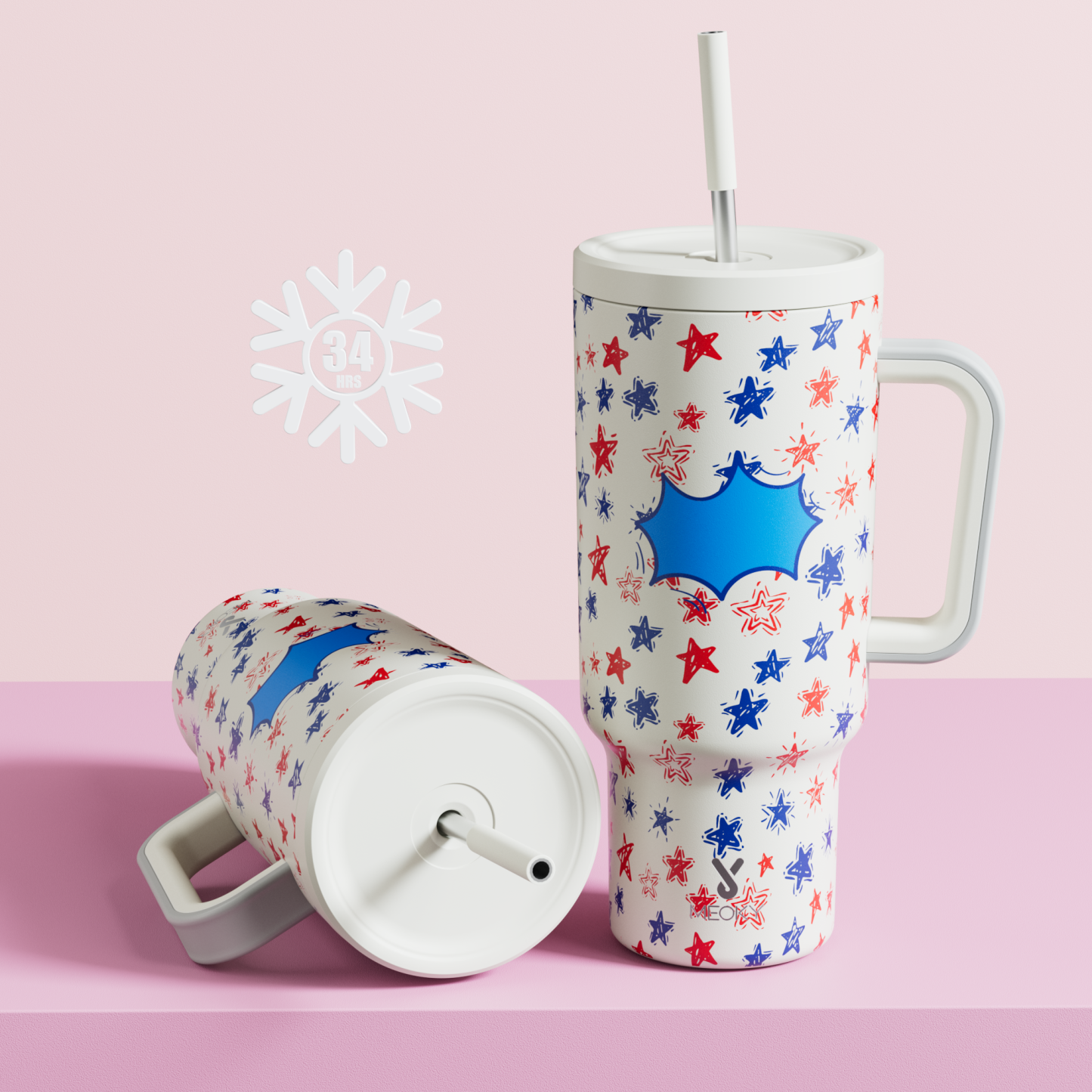 40oz Tumbler With Straw Customized - Independence Day