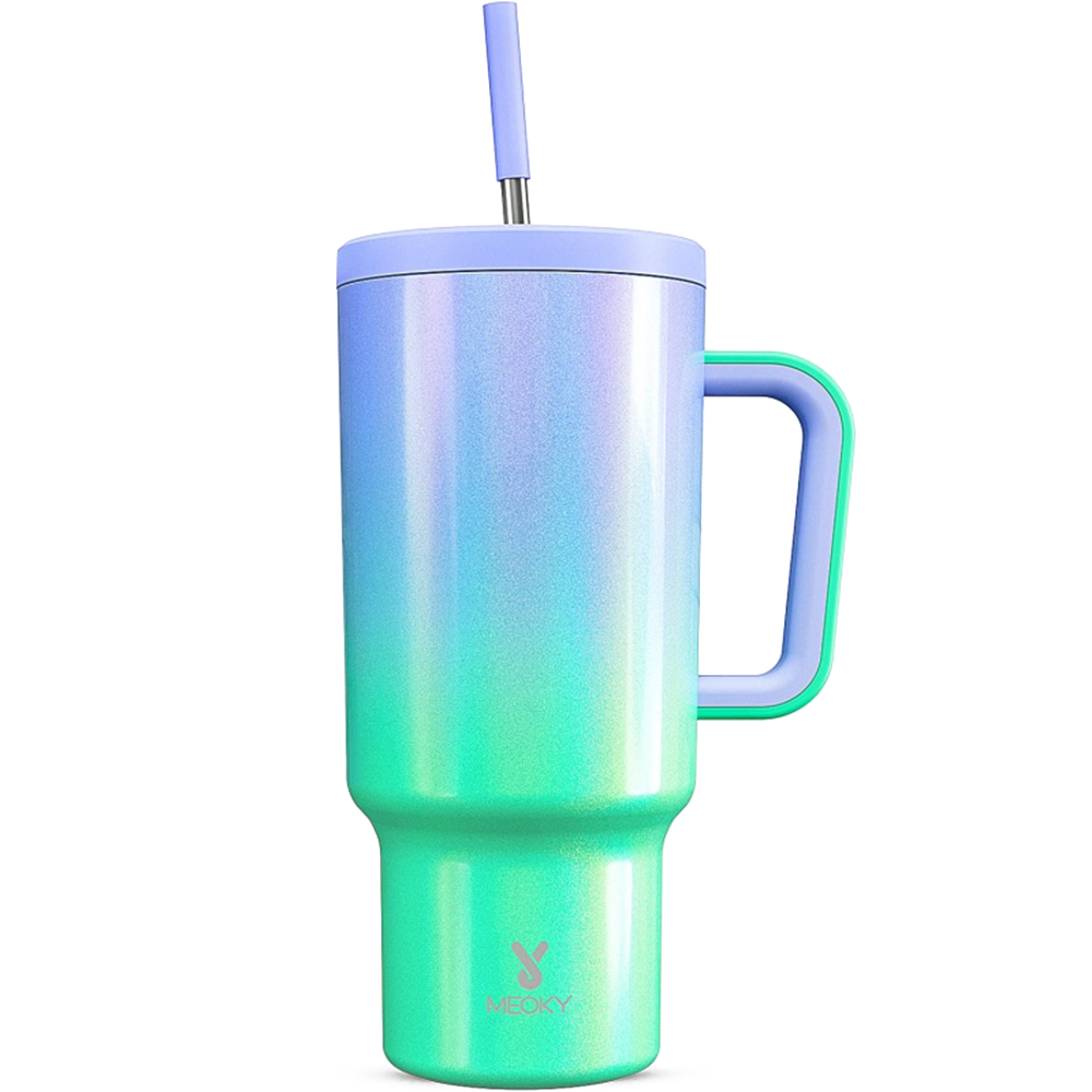 40oz Tumbler With Straw Gradient Collection-green purple