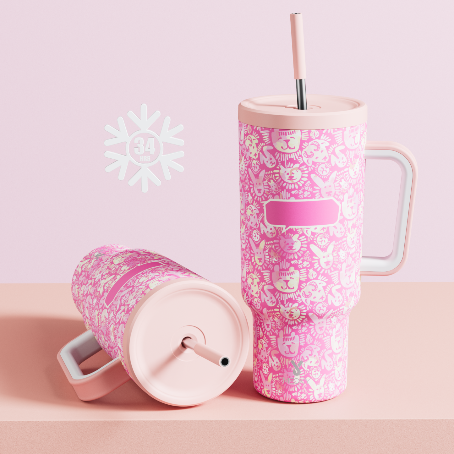 40oz Tumbler With Straw Customized - Pet dog