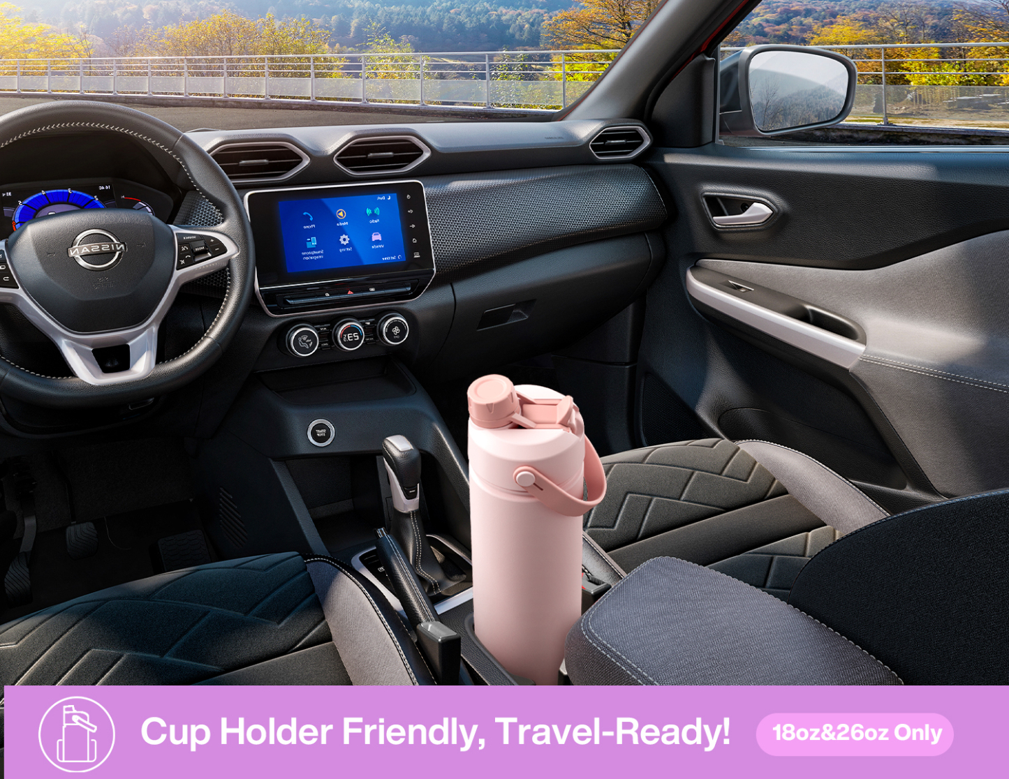 18 oz Insulated Water Bottle with 2-in-1 Straw and Spout Lid - Pure Collection