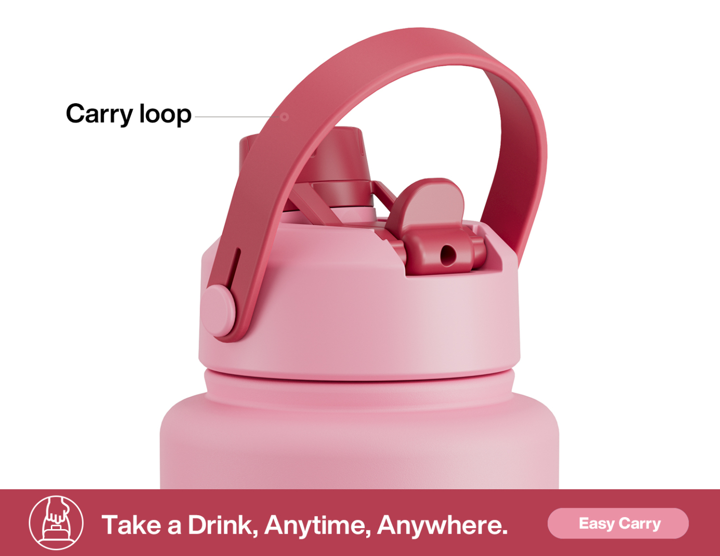 40 oz Insulated Water Bottle with 2-in-1 Straw and Spout Lid