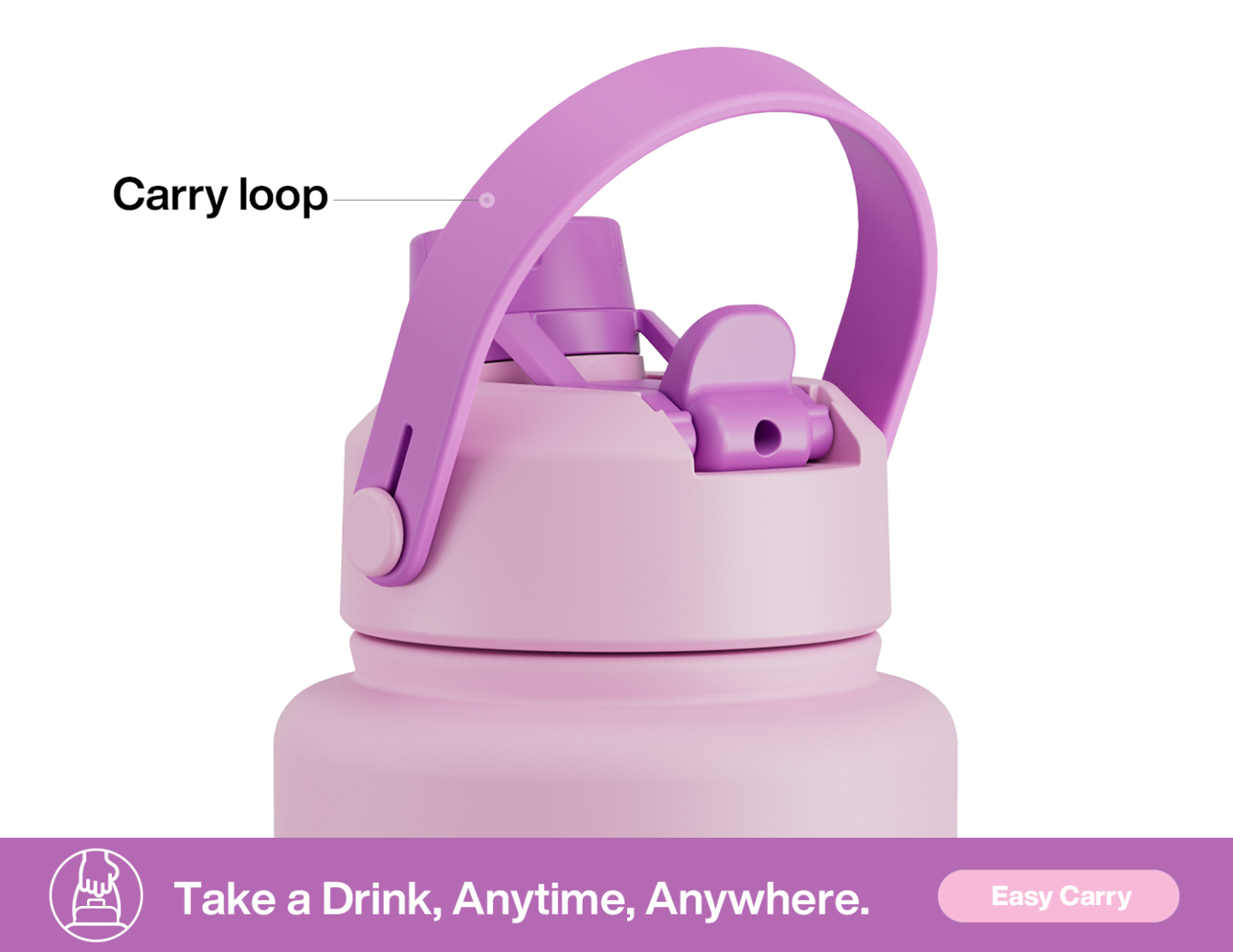 40 oz Insulated Water Bottle with 2-in-1 Straw and Spout Lid