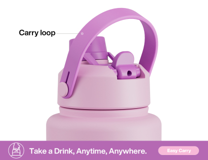 40 oz Insulated Water Bottle with 2-in-1 Straw and Spout Lid