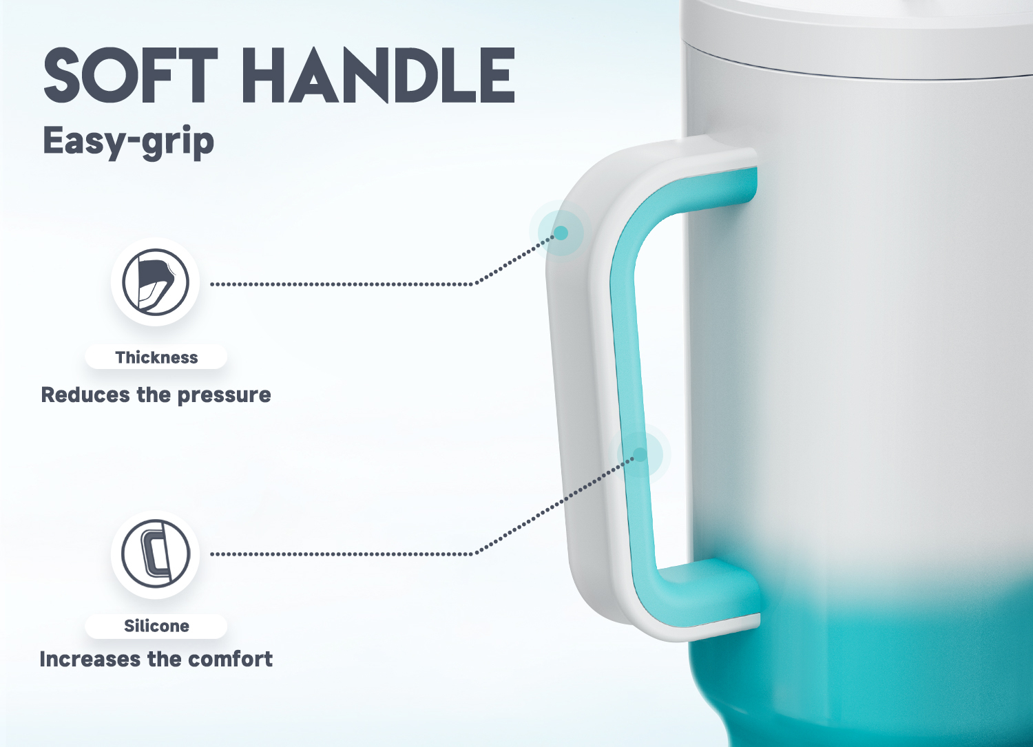 40oz Tumbler With Straw Gradient Collection-Blue White
