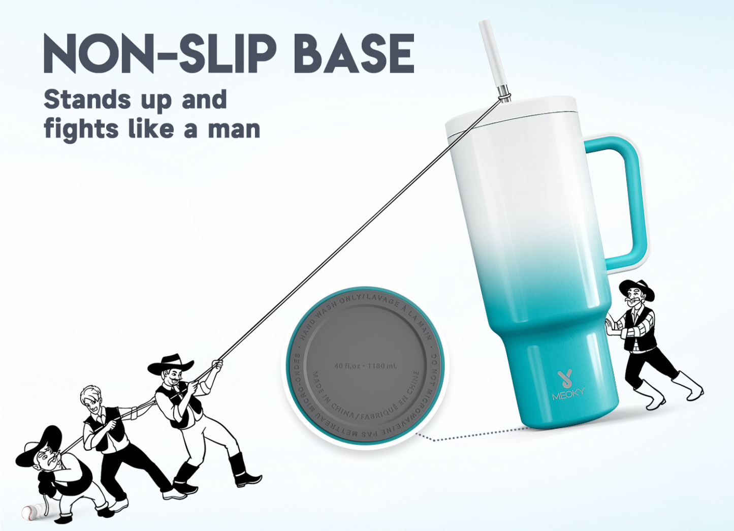40oz Tumbler With Straw Gradient Collection-Blue White