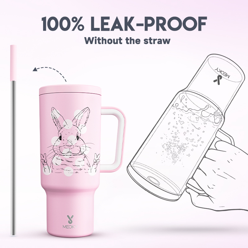 40oz Tumbler With Straw Easter Collection-Bunny pink