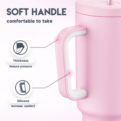 40oz Tumbler With Straw Easter Collection-Bunny pink