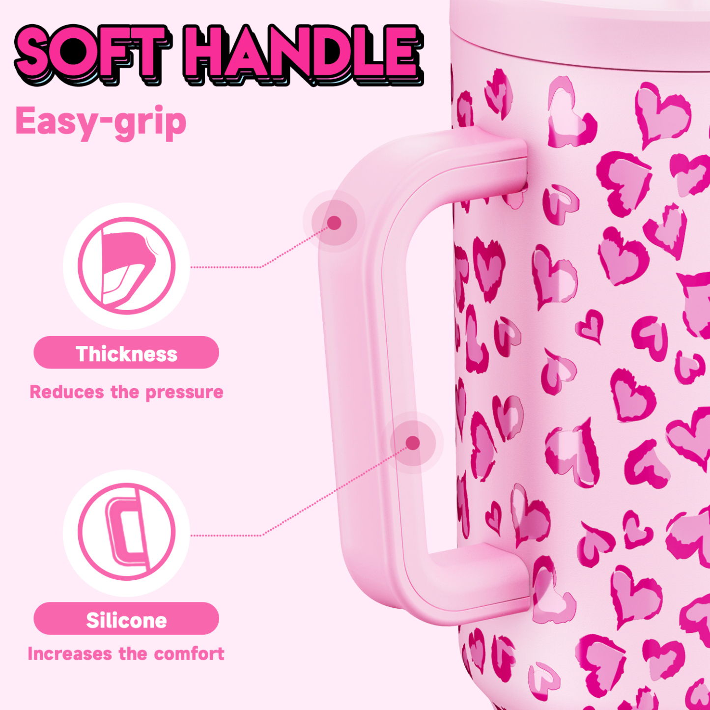 40oz Tumbler With Straw Valentine Collection-Pink Love