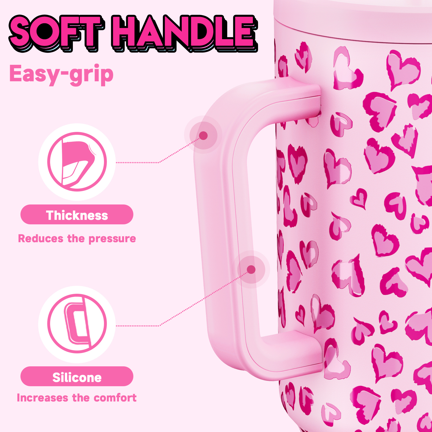 40oz Tumbler With Straw Valentine Collection-Pink Love