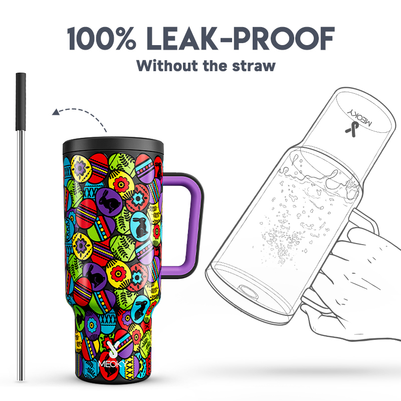 40oz Tumbler With Straw Easter Collection-Easter Black