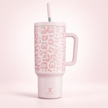 Meoky Pink Leopard Print 40oz Tumbler