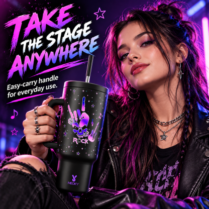 MEOKY 40oz Rock & Roll Tumbler