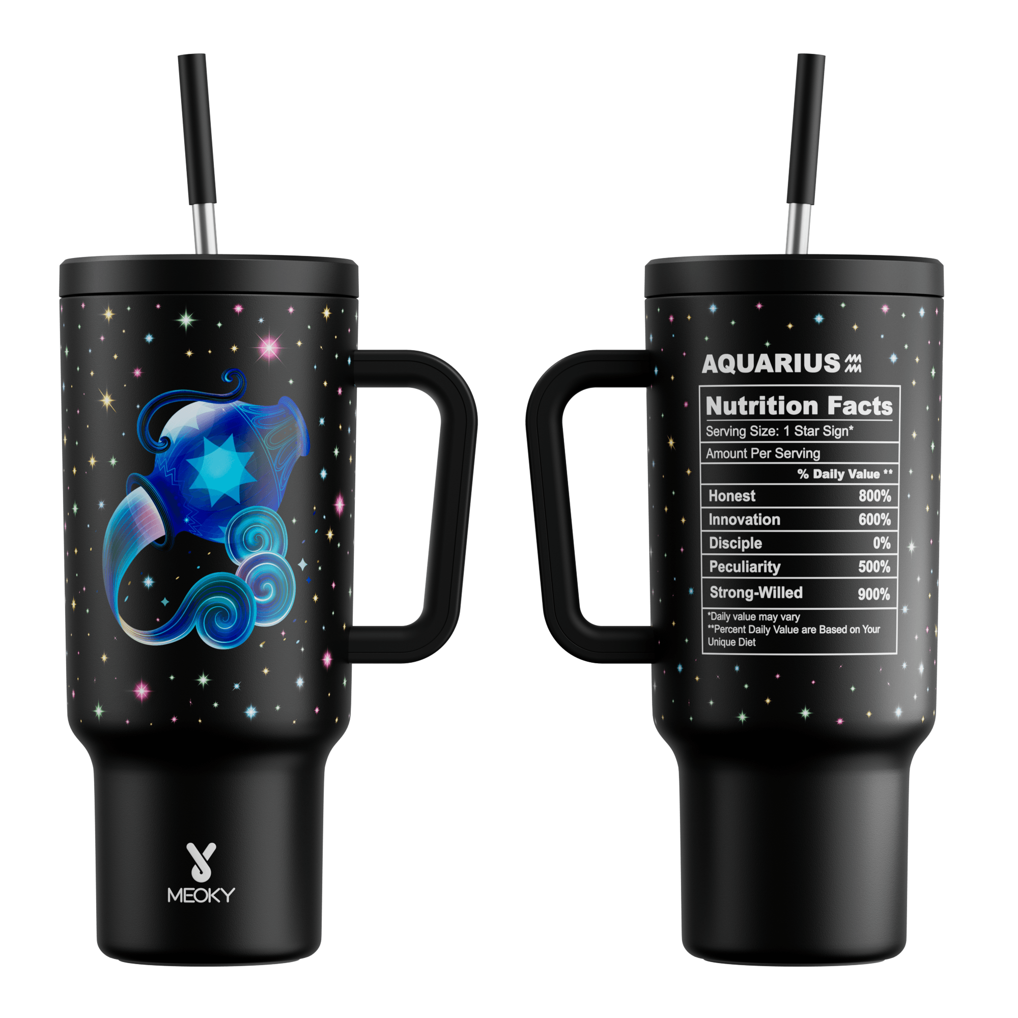 40oz Tumbler With Straw Zodiac Collection-AQUARIUS
