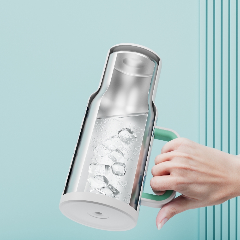 40oz Tumbler With Straw Halloween Special Edition-White Marine Animal - Luminous