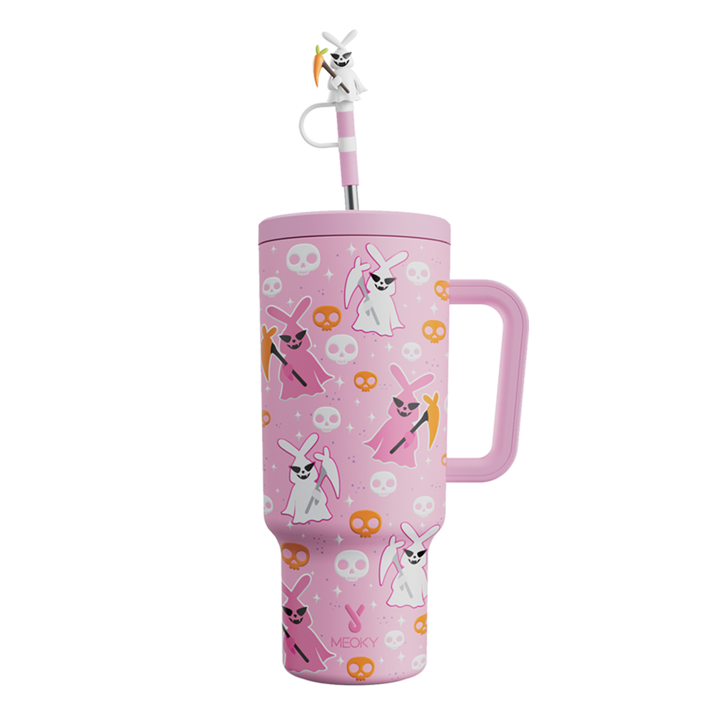 40oz Tumbler With Straw Halloween Special Edition-Halloween Pink Bunny