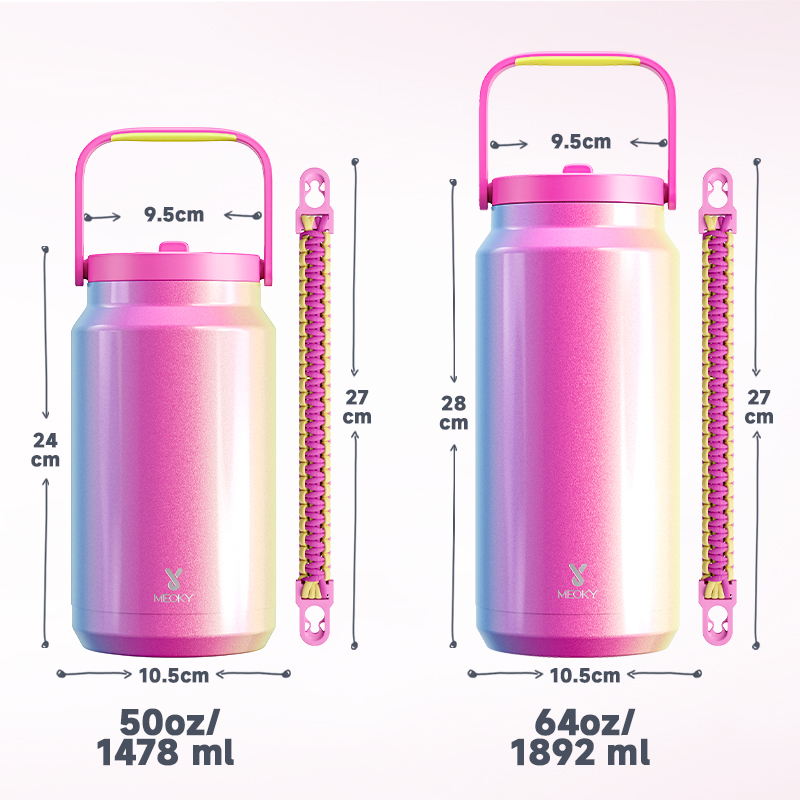 64oz tumbler carrying handle gradient rainbow