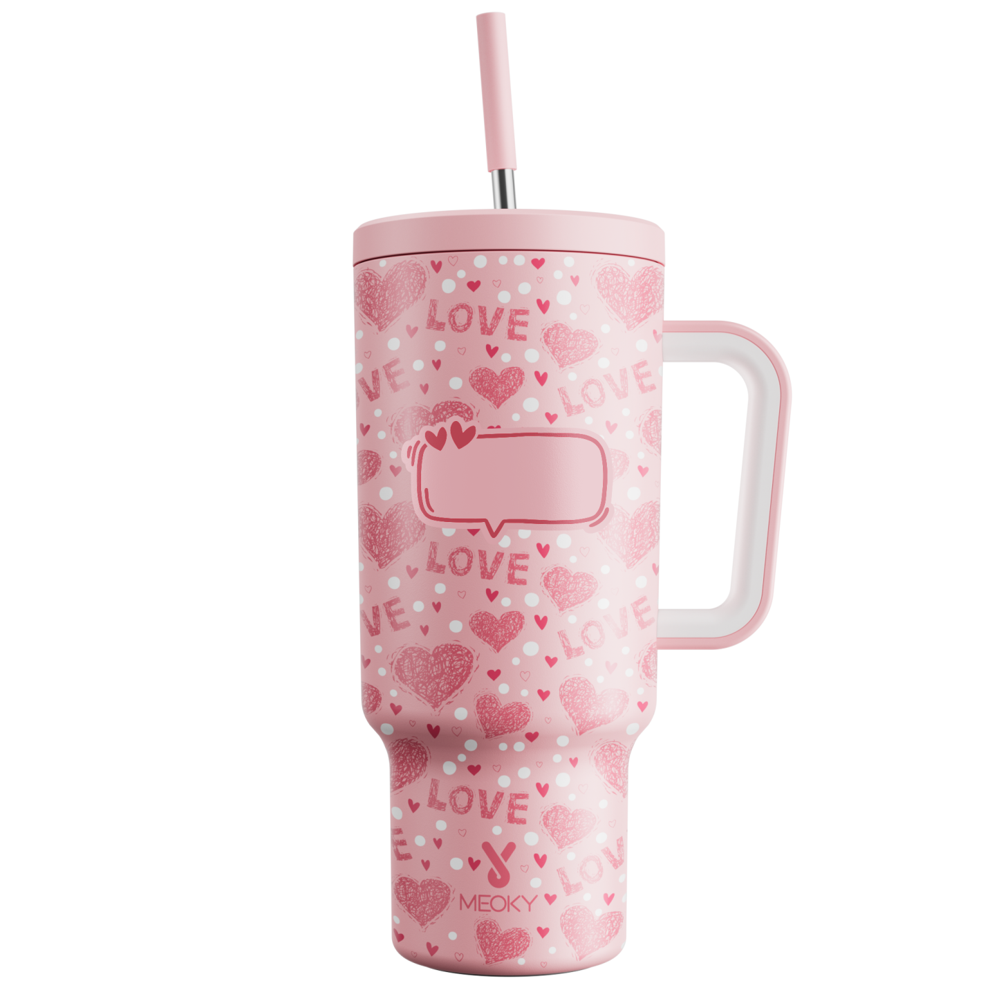 Heart Valentines - Customized 40oz Tumbler With Straw - Best Valentine's Day Gifts for Loved Ones
