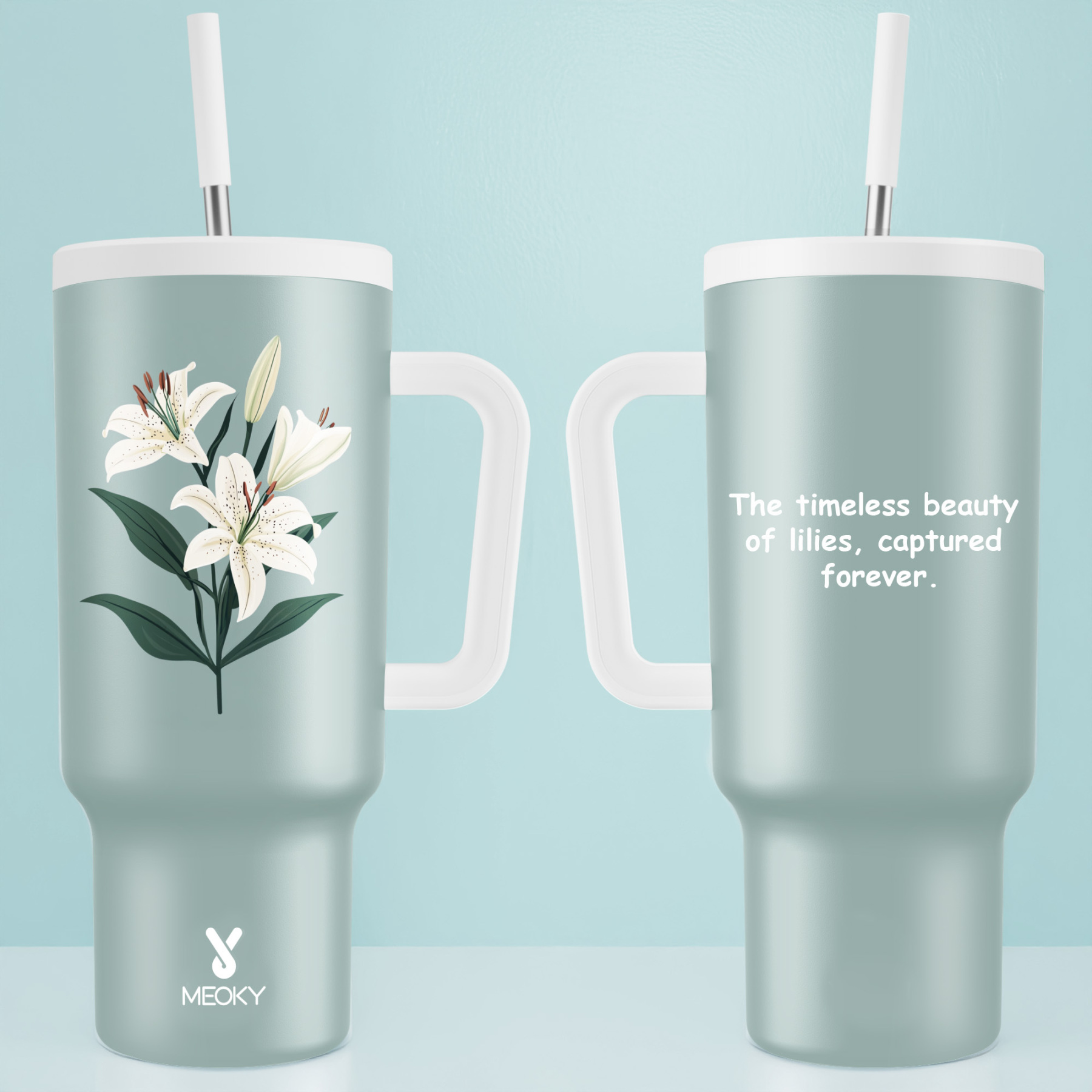 Flowers Collection - Customized 40oz Tumbler With Straw - The perfect gift for Loved ones, relatives, friends !